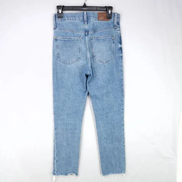 Madewell The Perfect Vintage Jean Straight Leg Crop Womens 25 Raw Hem Denim Boho - Picture 2 of 14